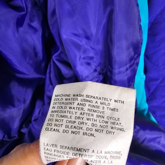 Vintage 80s Skiwear Jacket 8 Purple Geometric Southwestern Retro Snow Gorpcore - Picture 6 of 10